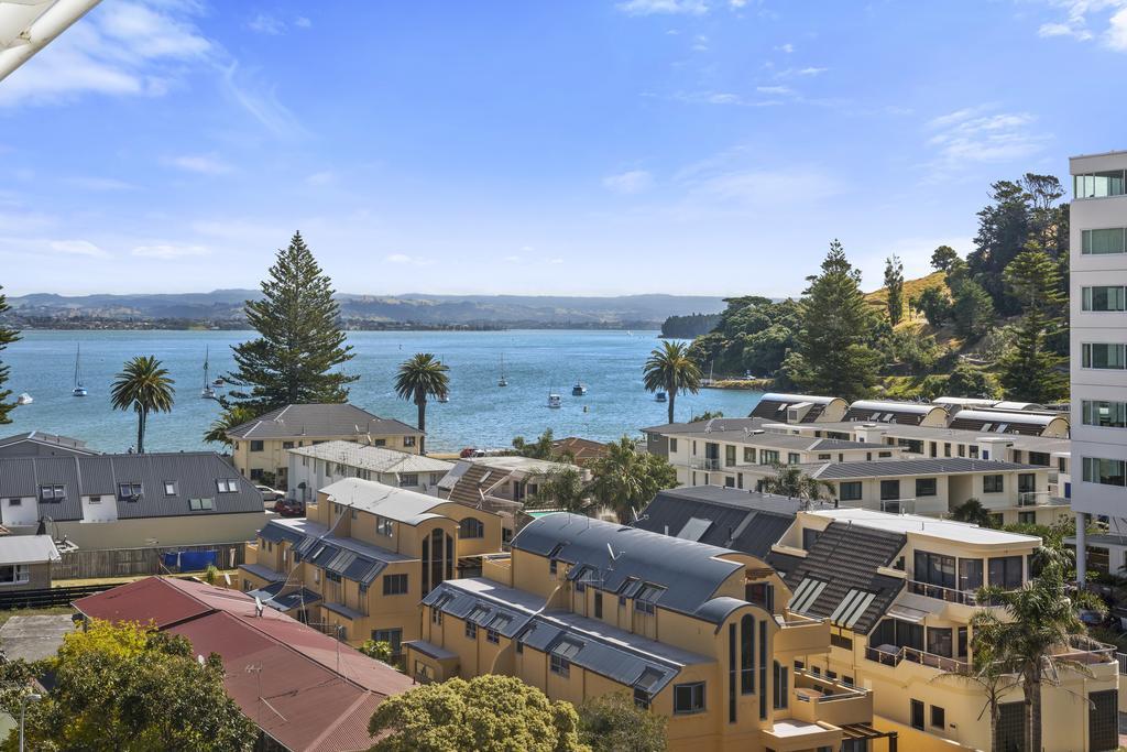 Ocean View Beach Escape - Top Floor Apartments, Mt Maunganui Base Mount Maunganui Kültér fotó